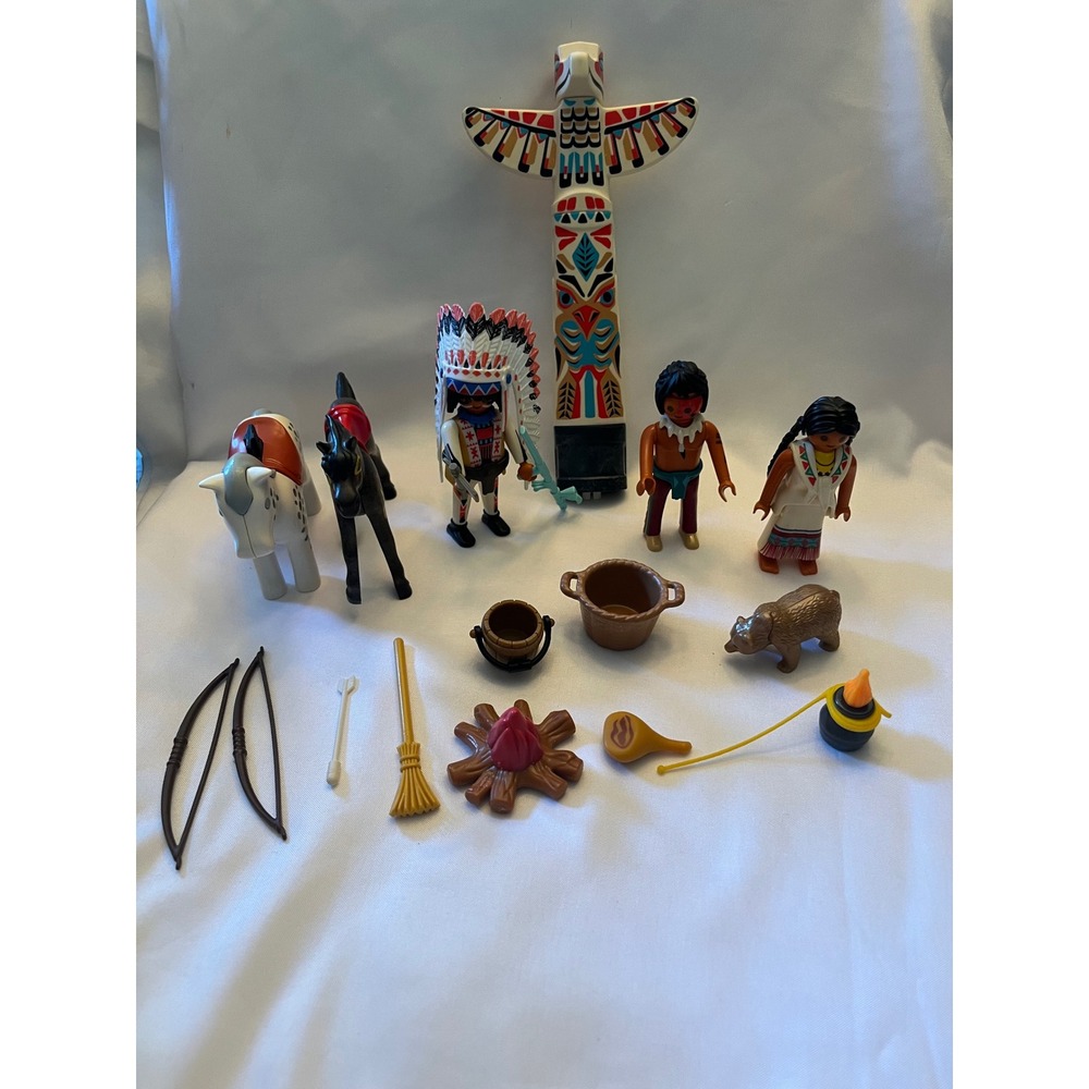 Playmobil Vintage Native American Set Incomplete